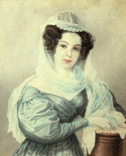 Ивашева Камилла Петровна. Акварель Н.А.Бестужева 1834 год.